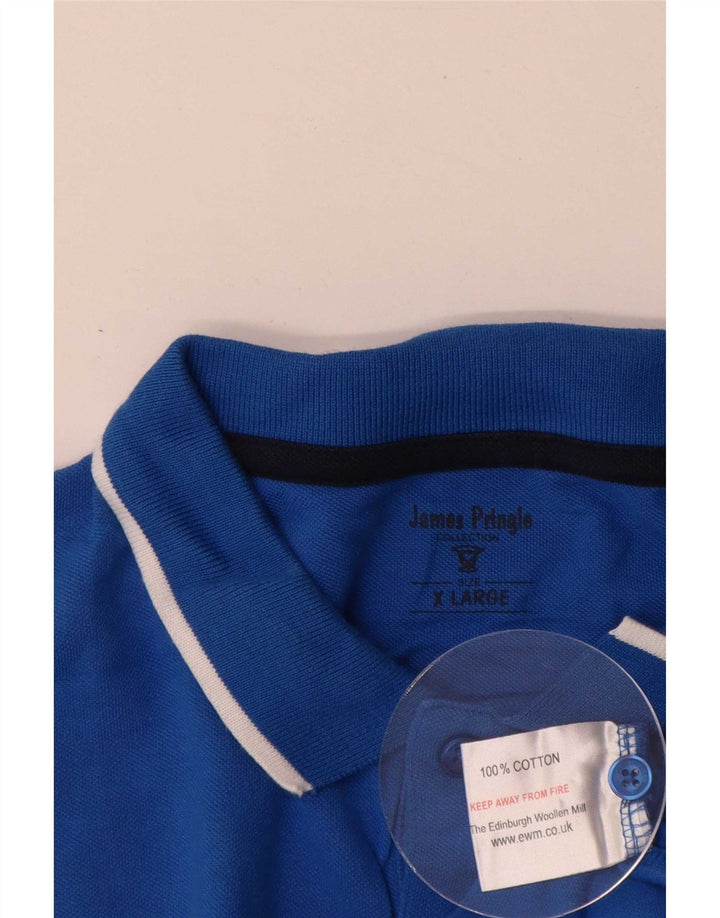 Męska koszulka polo James Pringle XL, niebieska, bawełniana