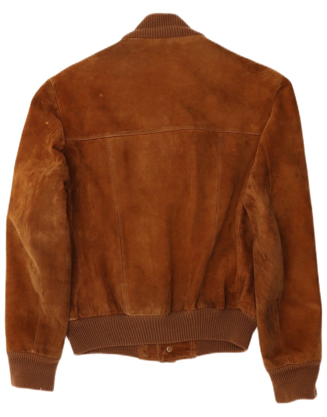 Vintage męska zamszowa kurtka bomber UK 38 średniej wielkości brązowa skóra