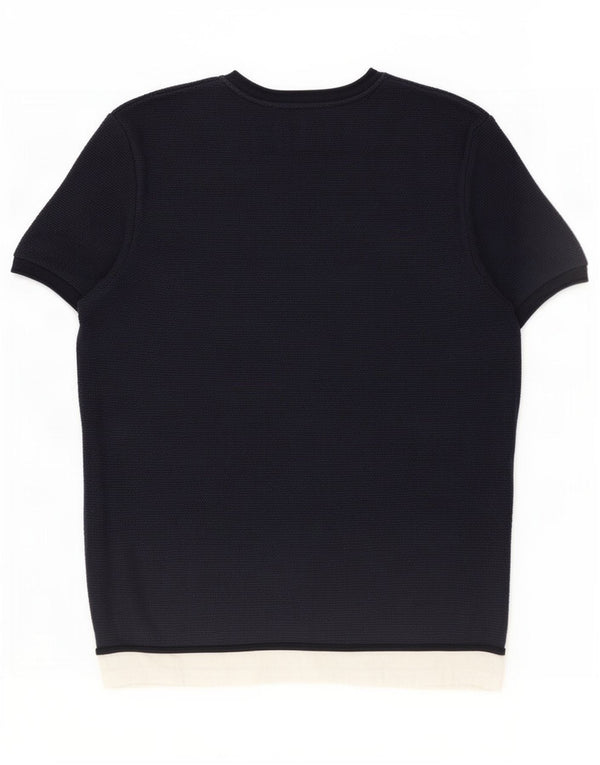T-shirt męski Zara, duży, granatowy, z blokami kolorów