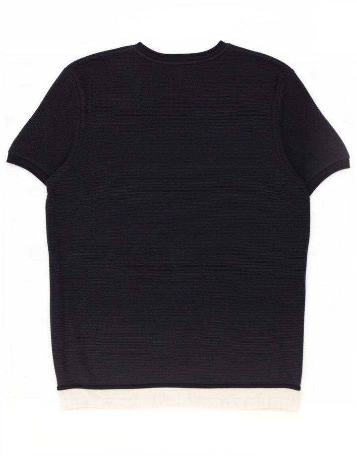T-shirt męski Zara, duży, granatowy, z blokami kolorów