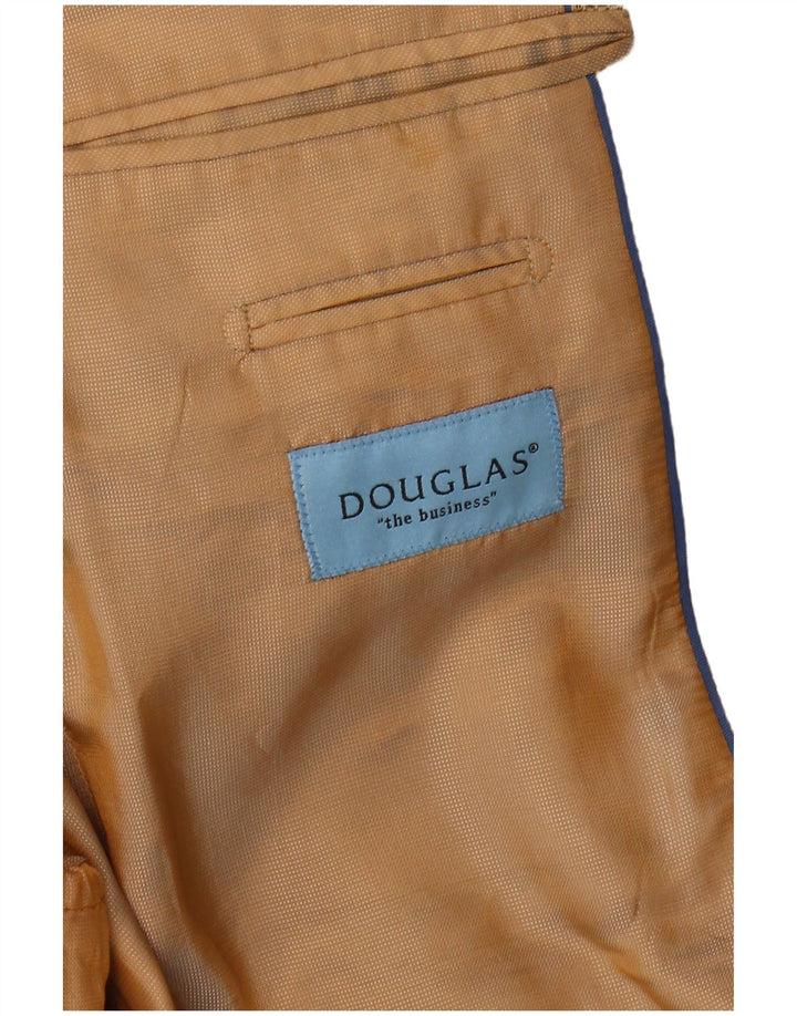 DOUGLAS Mens 3 Button Blazer Jacket UK 38 Medium Beige Check
