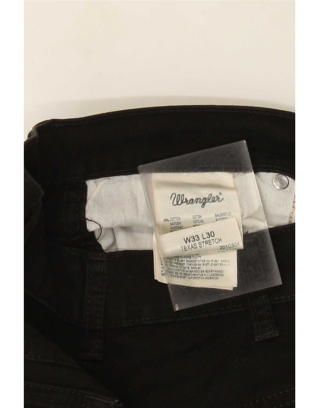 Męskie jeansy Wrangler Texas Stretch Straight W33 L30 Czarne bawełniane