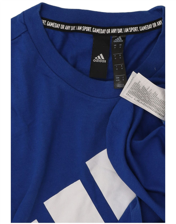 Męska koszulka graficzna Adidas Top Medium Blue Cotton