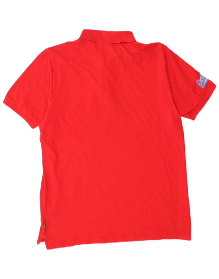Męska koszulka polo ADIDAS, duża, czerwona, bawełniana