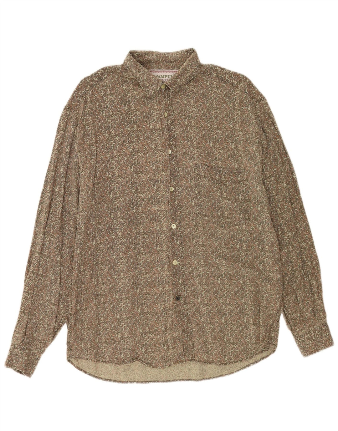 Koszula męska Wampum, duża, khaki, paisley