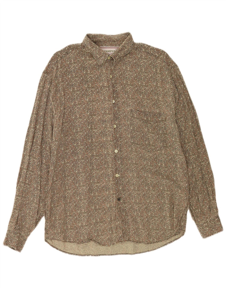 Koszula męska Wampum, duża, khaki, paisley