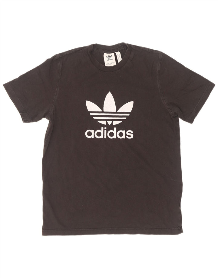 Męska koszulka z grafiką Adidas, średnia, czarna bawełna