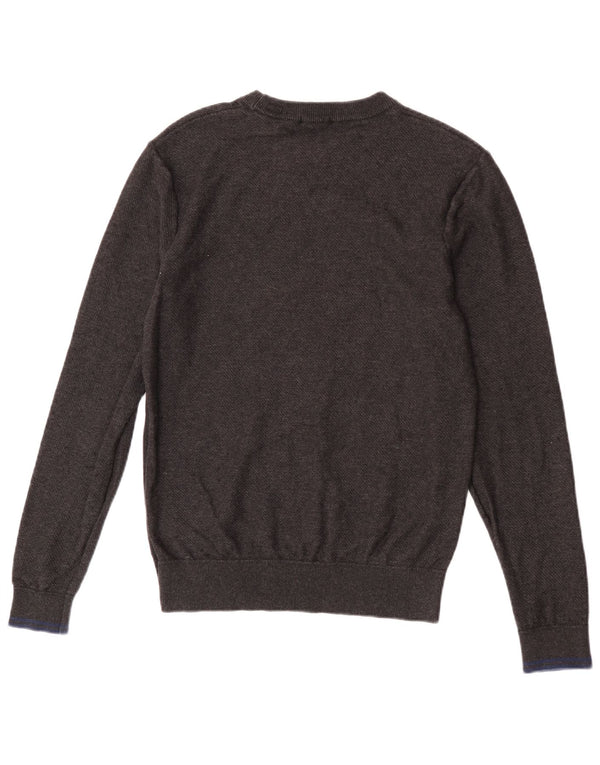Scotch & Soda Męski sweter z okrągłym dekoltem, średnioszary, bawełniany