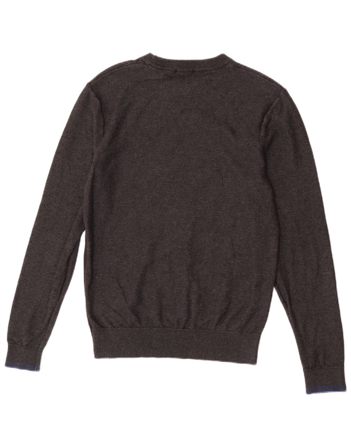Scotch & Soda Męski sweter z okrągłym dekoltem, średnioszary, bawełniany