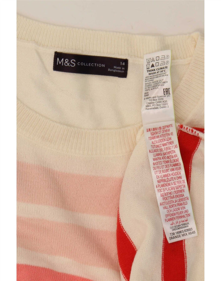 Marks & Spencer Damski sweter z dekoltem w łódkę, UK 14, duży, wielokolorowy