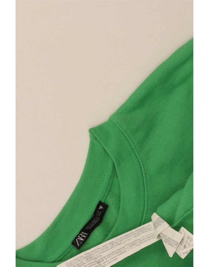 Damski sweter oversize Zara UK 10, mały, zielony, poliester