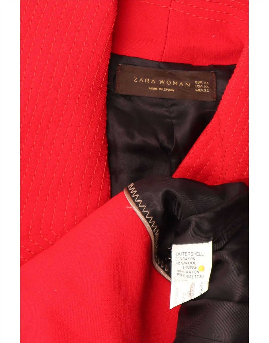 Krótki płaszcz damski Zara UK 18 XL w kolorze czerwonym ze sztucznego jedwabiu