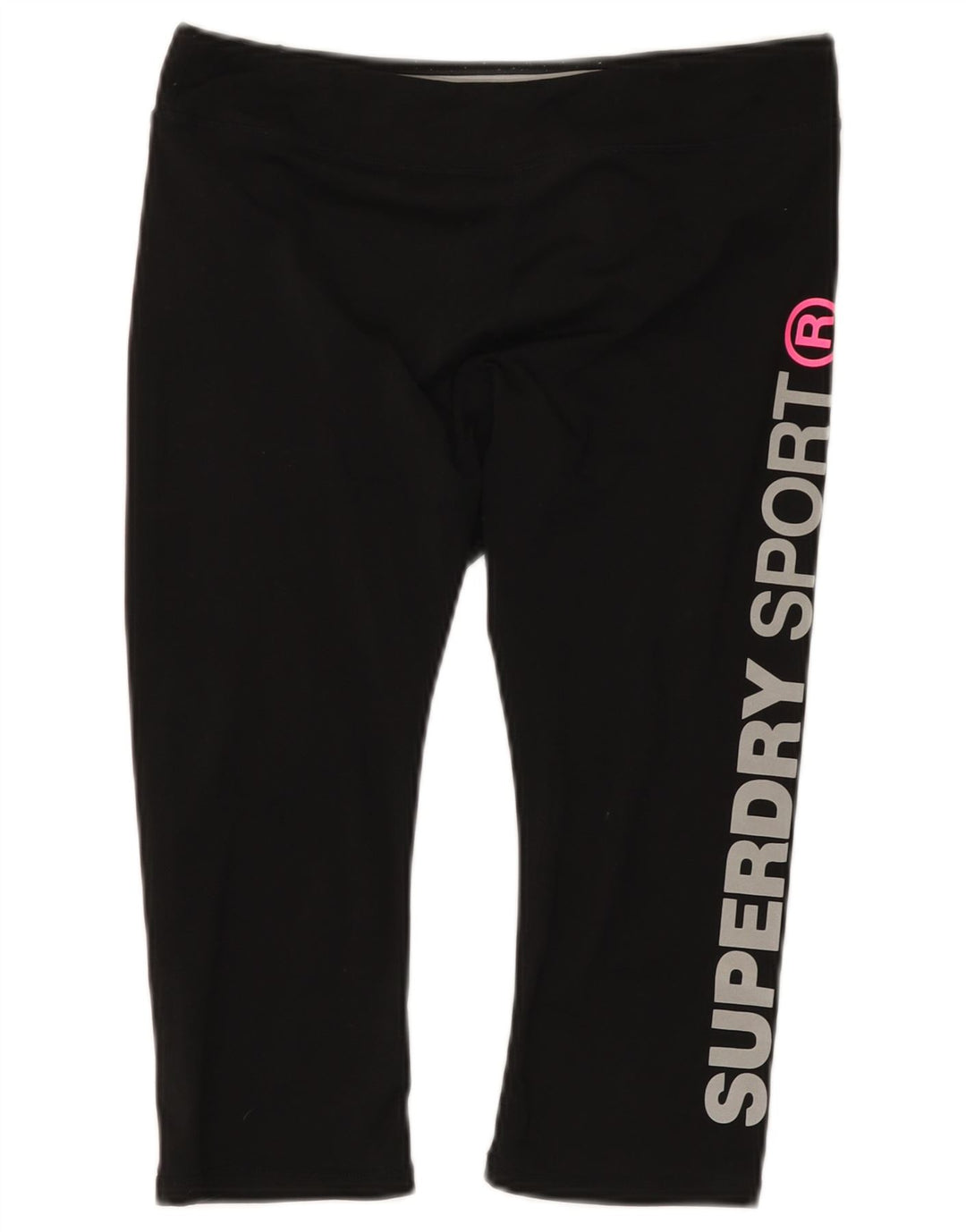 Damskie legginsy Superdry Graphic Capri UK 12, średni czarny poliester