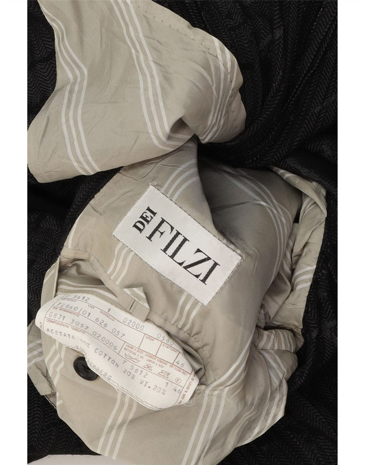 Męska marynarka Dei Filzi z abstrakcyjnym wzorem, zapinana na 1 guzik, IT 46, mała szara