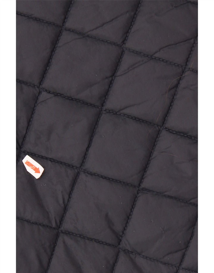 CREW CLOTHING Mens Quilted Jacket UK 38 Medium Navy Blue Nylon