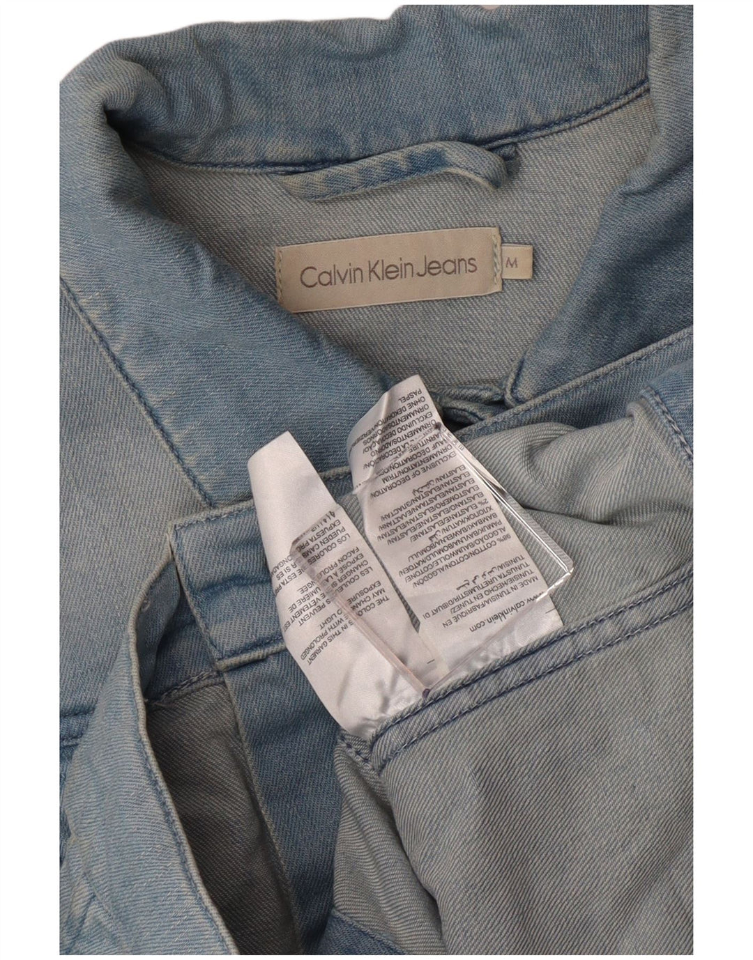 Damska kurtka dżinsowa Calvin Klein Jeans Crop UK 12, średnia niebieska, bawełniana