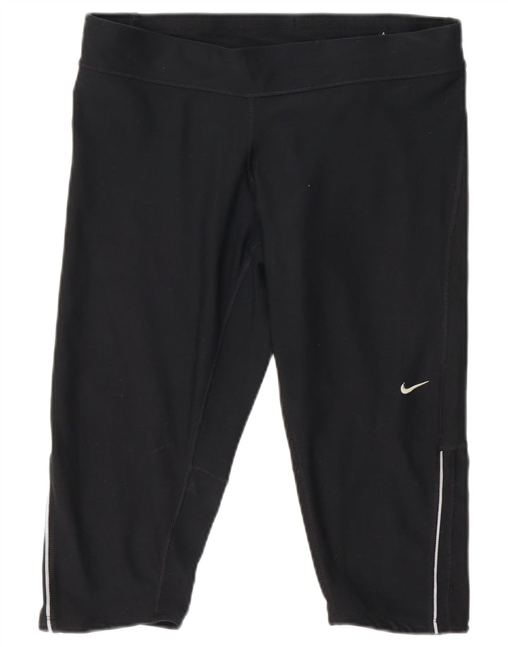 Damskie legginsy Nike Dri Fit Capri UK 14, duże, czarne, poliestrowe
