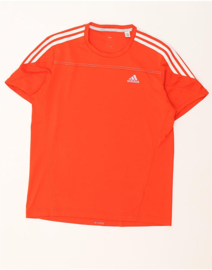 Adidas Męski T-shirt Top Średni Pomarańczowy Poliester