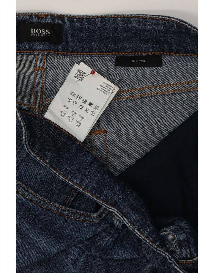 Męskie jeansy ze stretchem Hugo Boss W36 L36 Niebieskie bawełniane