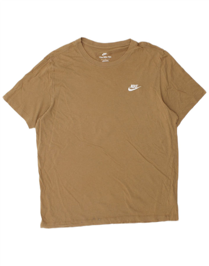 T-shirt męski Nike, duży, brązowy, bawełniany