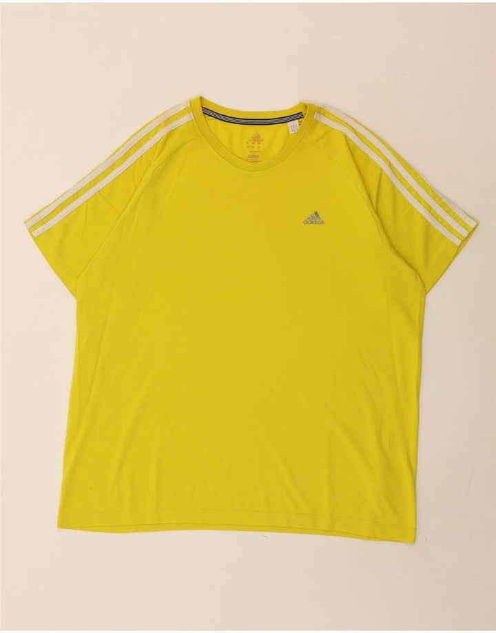 Adidas Męska koszulka Climalite Top, duża, żółta bawełna