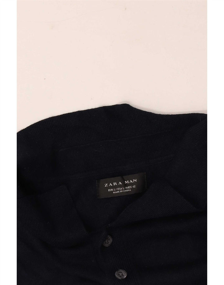 Męska koszulka polo Zara, duża, granatowa