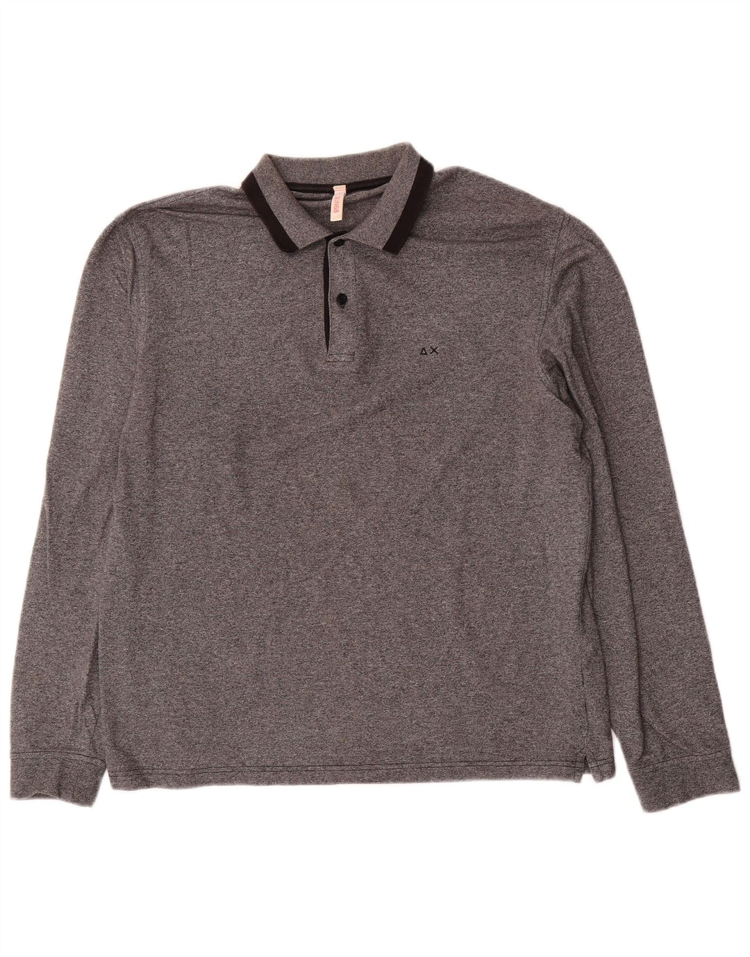 Męska koszulka polo z długim rękawem Sun68 XL, szara bawełna