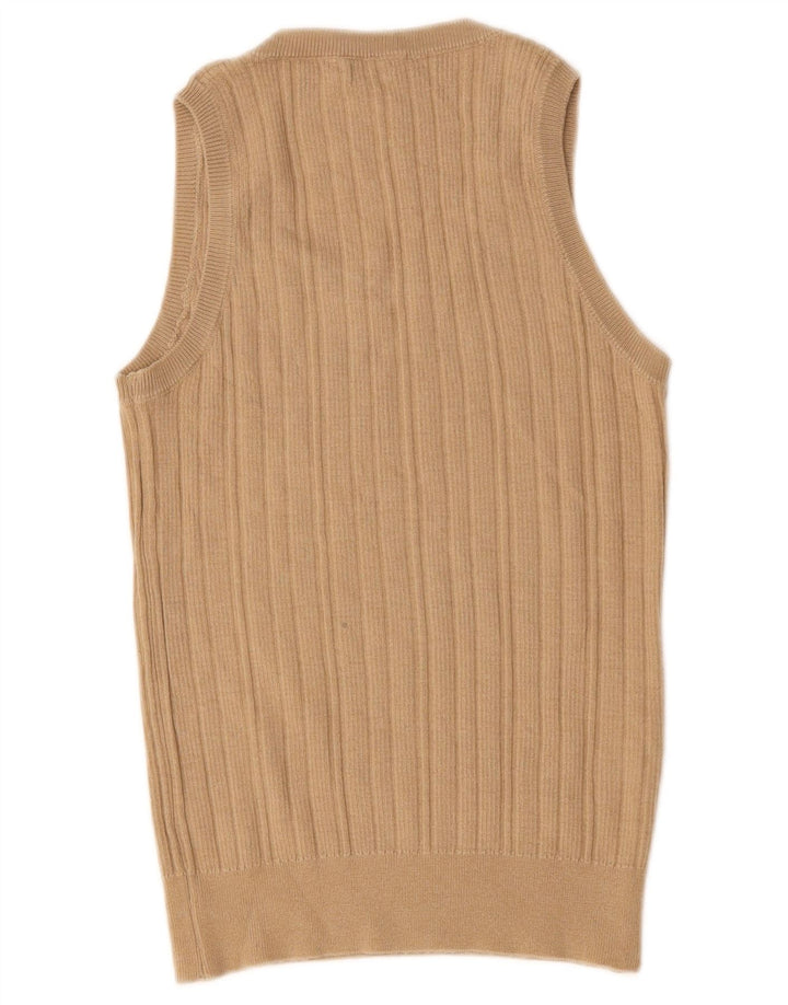 Damska bluzka bez rękawów Benetton UK 12, średnia beżowa wełna