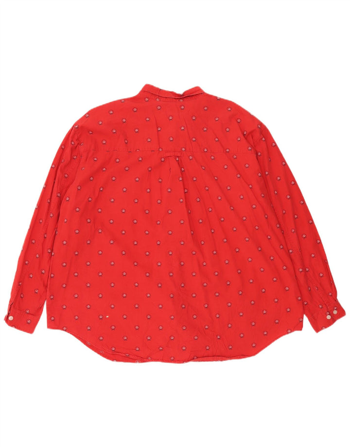 Damska koszula oversize Dockers UK 20 2XL czerwona, geometryczna bawełna