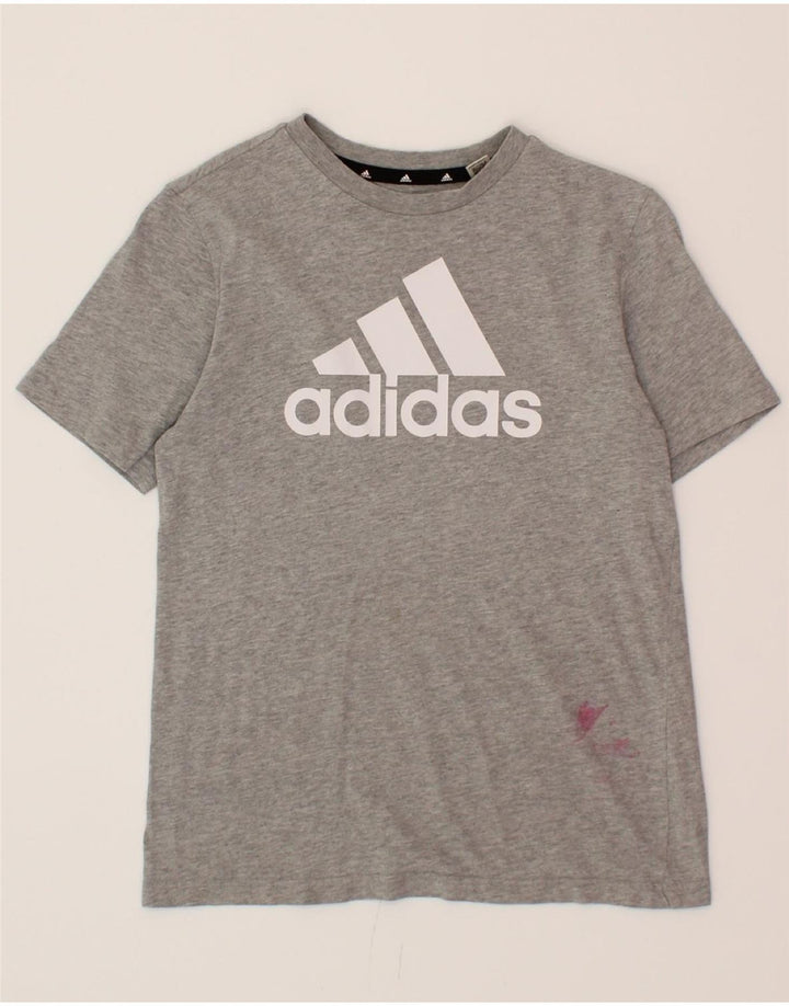 ADIDAS Boys Graphic T-Shirt Top 11-12 Years Grey Vintage Adidas and Second-Hand Adidas from Messina Hembry 