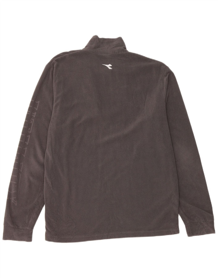 Męski sweter polarowy Diadora z graficznym zamkiem błyskawicznym XL, szary poliester
