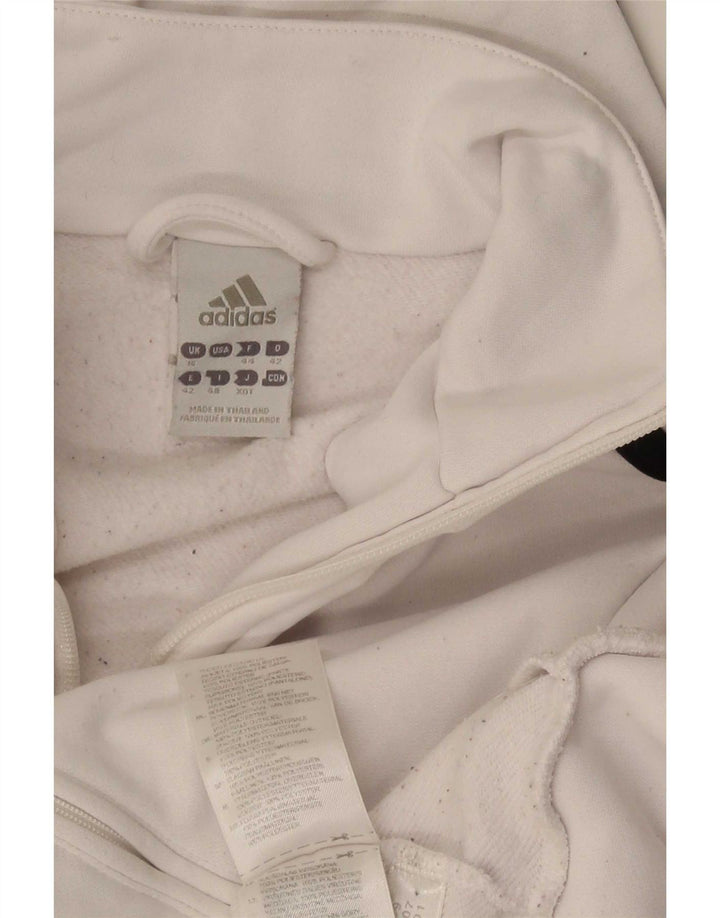 Damska bluza dresowa Adidas UK 16, duża, biała, poliestrowa