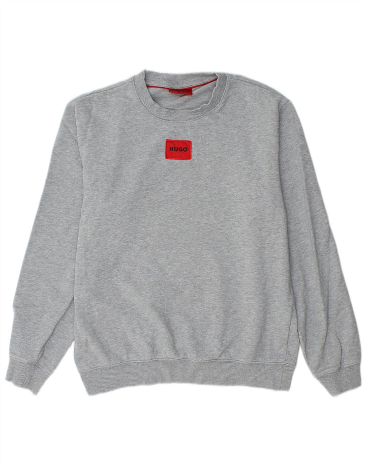 Męska bluza Hugo Boss, mała, szara, nakrapiana bawełna