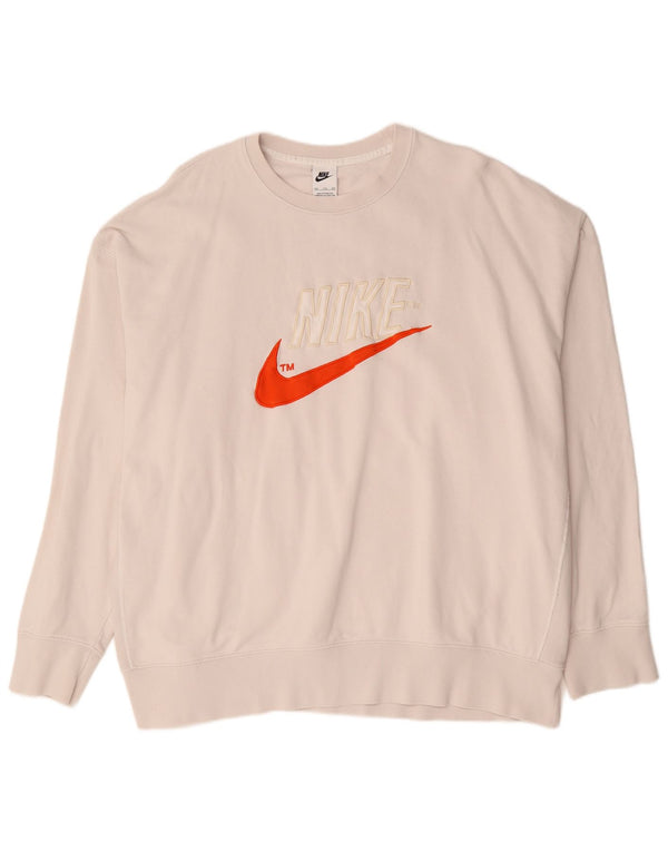 Męska bluza z grafiką Nike, 2XL, biała, bawełniana