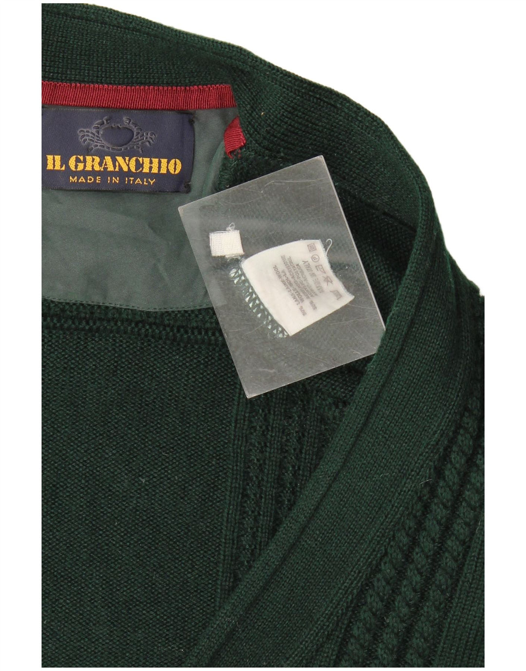 Il Granchio Męski sweter rozpinany XL Zielona wełna