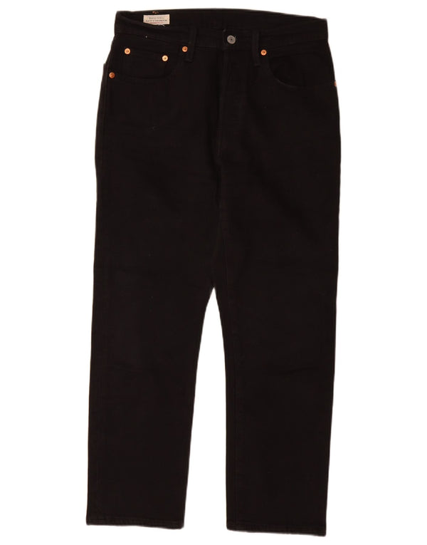 Levi's Womens 501 Straight Jeans W27 L26 Black Cotton