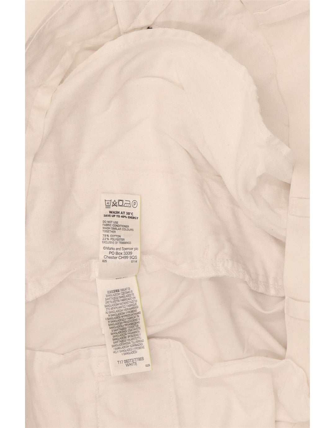 Męskie spodenki Chino Marks & Spencer W40 XL, biała bawełna