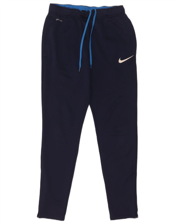 Męskie spodnie dresowe Nike Dri Fit, małe, granatowe, poliestrowe