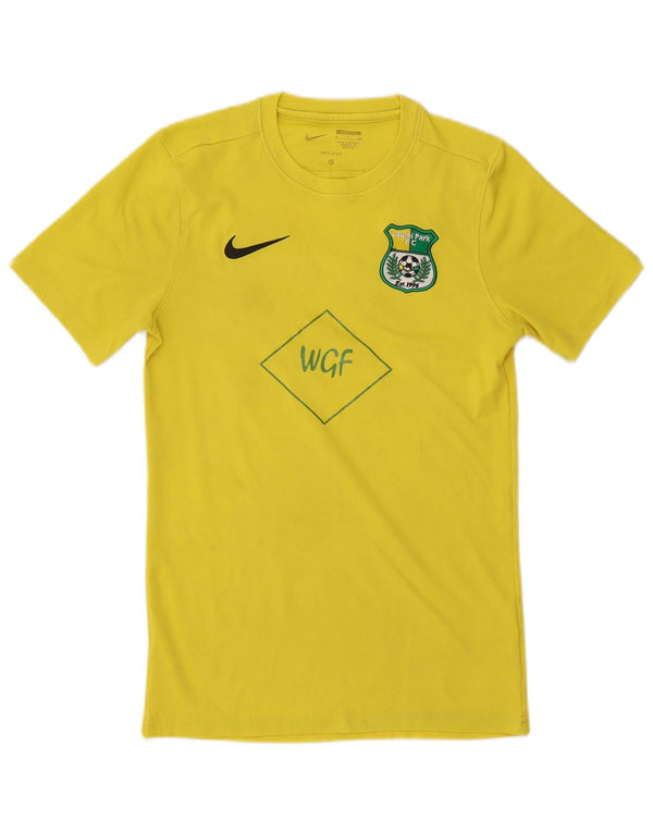 Męski T-shirt Nike Laurel Park FC Slim Fit z grafiką, mały, żółty