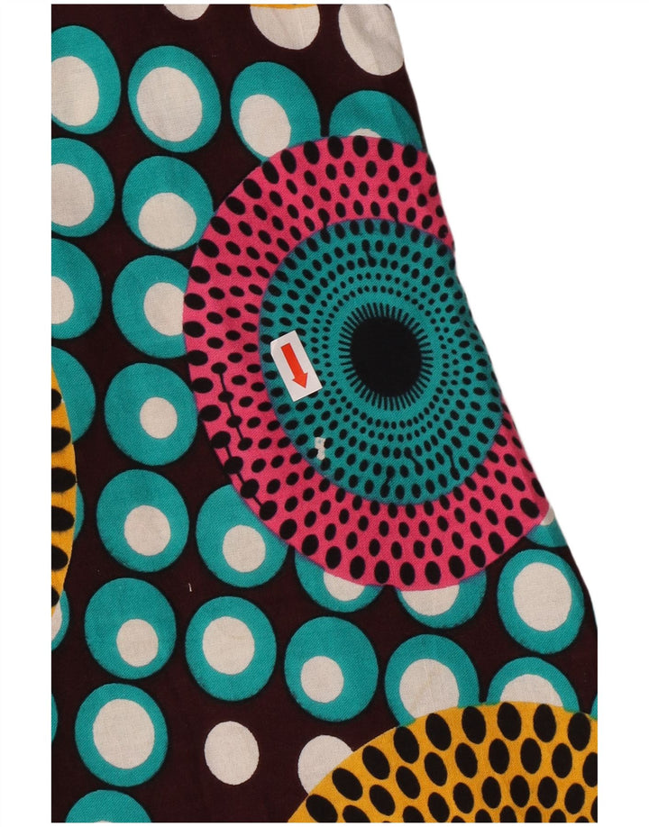 Damska sukienka letnia w stylu vintage UK 8, mała, wielobarwna, geometryczna