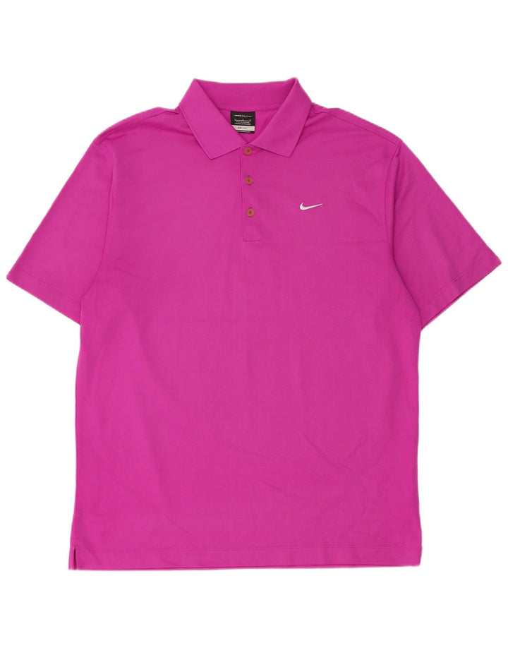 Męska koszulka polo Nike Dri Fit, duża, różowa, poliestrowa