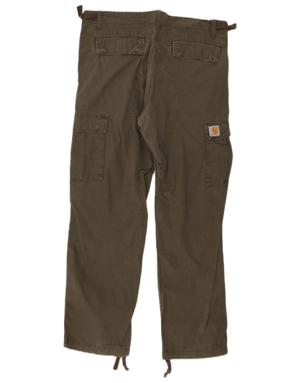 Męskie spodnie Carhartt Straight Cargo W33 L30 Khaki, bawełniane paski