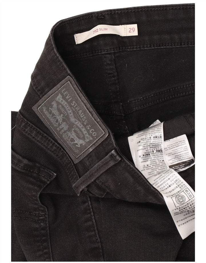 Damskie jeansy Levi's 712 Slim W29 L27 Czarna bawełna