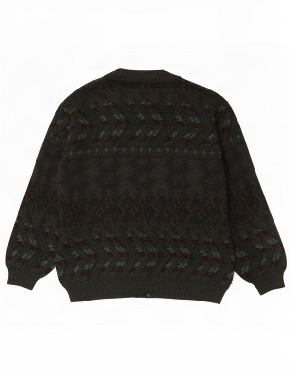 Vintage męski sweter kardigan, duży szary