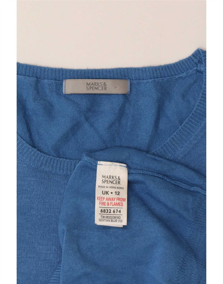 Marks & Spencer Damski sweter z dekoltem w łódkę, UK 12, średni niebieski