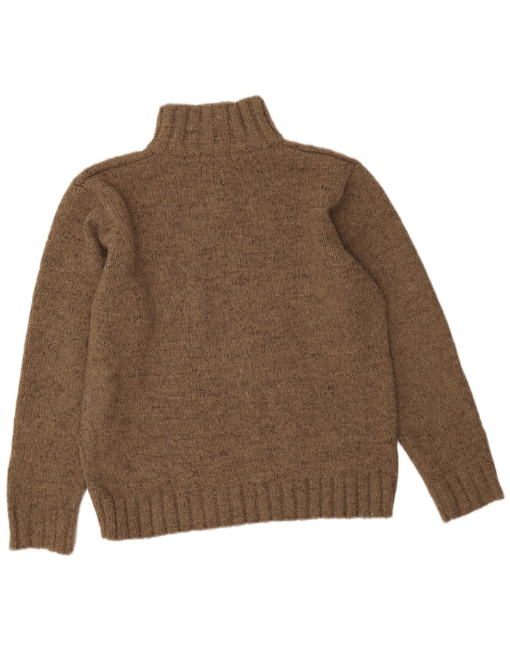 Marks & Spencer Męski sweter z zamkiem błyskawicznym, średni brąz, akryl