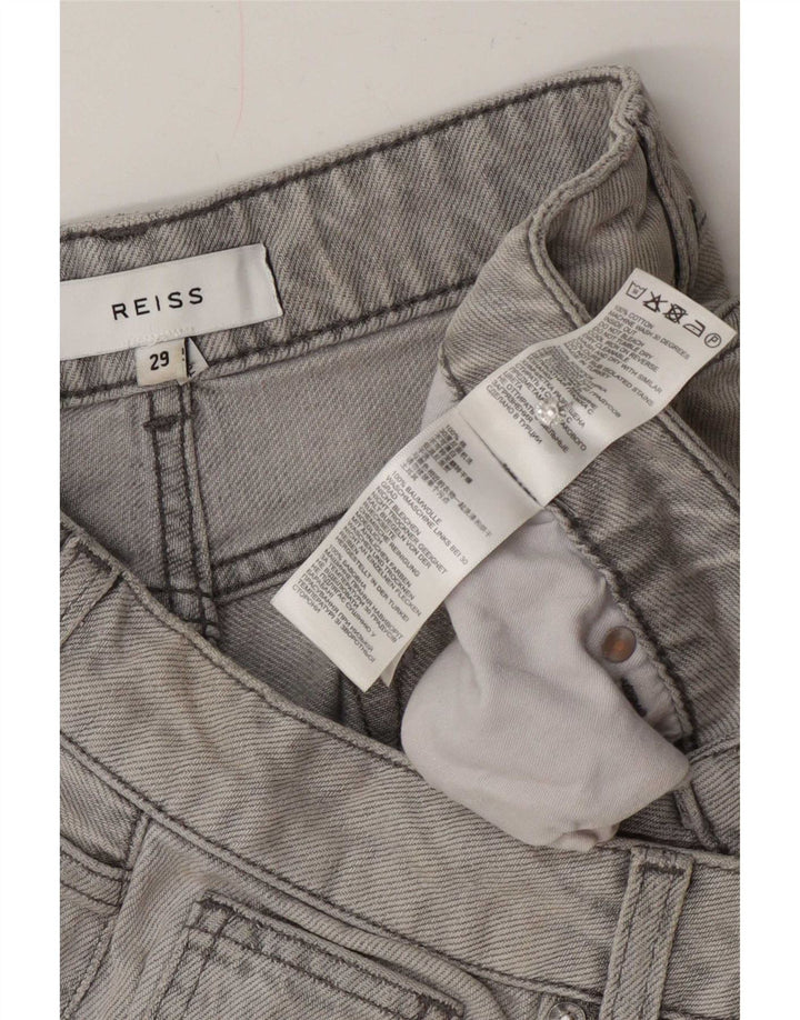Damskie jeansy Capri Reiss W29 L21 Szara bawełna