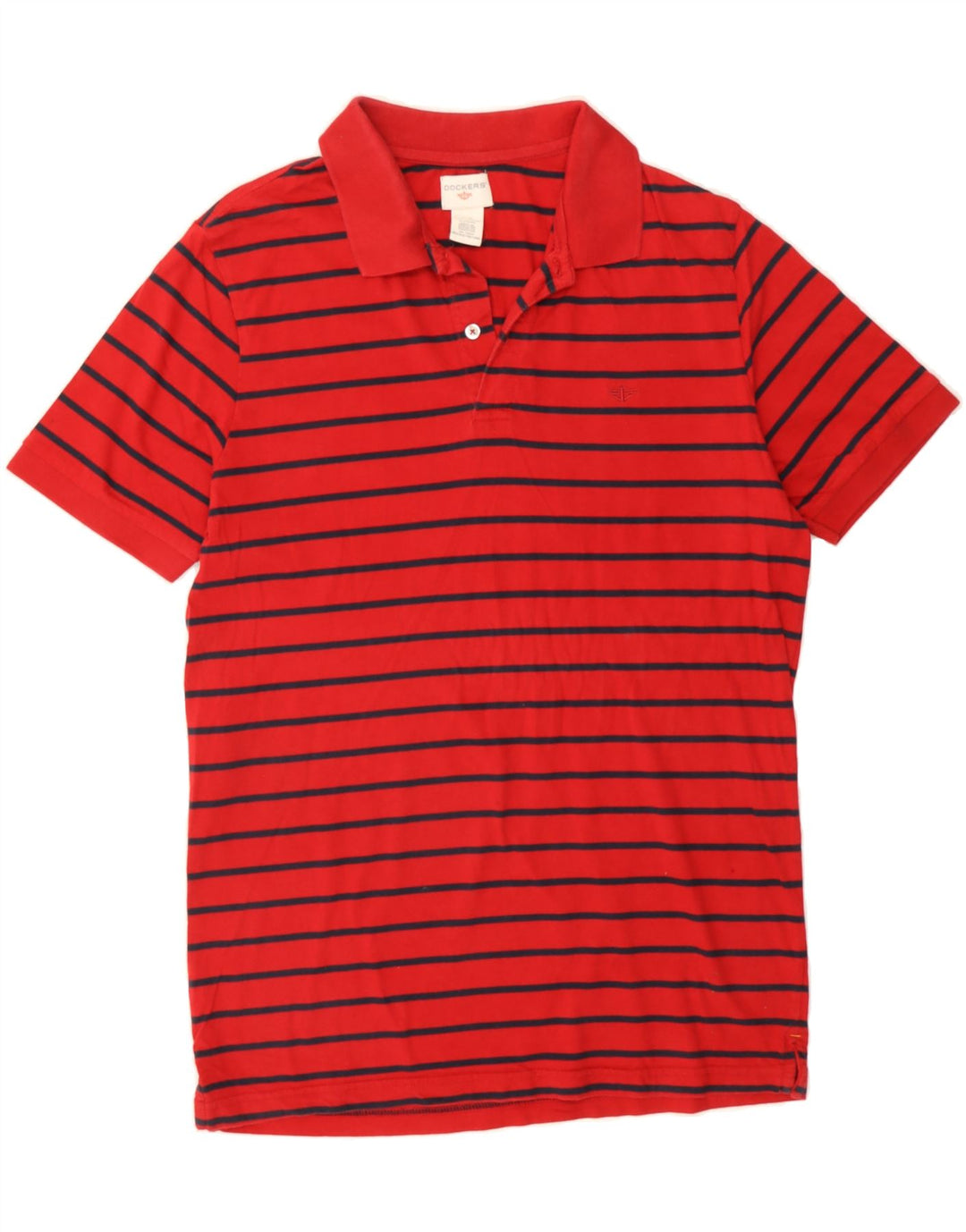 DOCKERS Mens Polo Shirt Large Red Striped Cotton Vintage Dockers and Second-Hand Dockers from Messina Hembry 