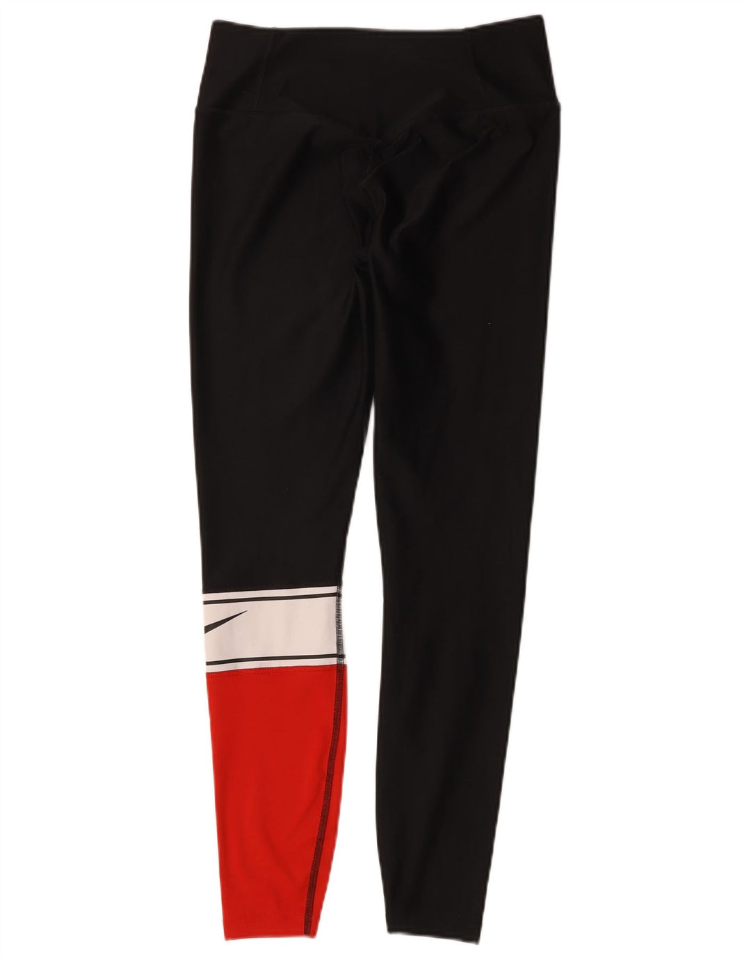 Damskie legginsy Nike Graphic UK 10, małe, czarne, poliestrowe z blokami kolorów