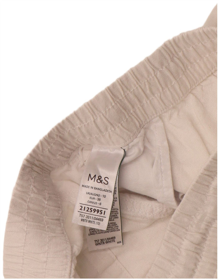Marks & Spencer Damskie spodenki Chino UK 10 Small W28 Białe lniane